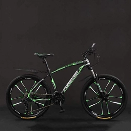HongLianRiven Mountainbike BMX Fahrrad, 24 Zoll 21 / 24 / 27 / 30 Geschwindigkeit Mountain Bikes, Hard Tail-Gebirgsfahrrad, Leicht Fahrrad mit verstellbarem Sitz, Doppelscheibenbremse 6-24 ( Color : Black green , Size : 30 Speed )