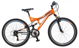breluxx Mountainbike breluxx 26 Zoll Mountainbike Kinderfahrrad Vollfederung Dragon Sport orange, 18 Gang Shimano - Modell 2019