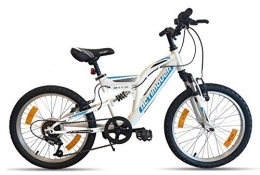 VTT Fahrräder Condor Actimover Actimover Fahrrad, für Jungen, 6 Gänge, Drehgriff, Mountainbike, 20 Zoll, vollgefedert, Mädchen, Weiß und Blau