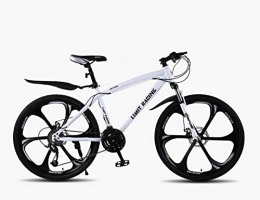 DGAGD Fahrräder DGAGD 24-Zoll-Mountainbike mit Variabler Geschwindigkeit für Erwachsene Doppelscheibenbremse Fahrrad mit sechs Blättern-Weiß_27 Geschwindigkeit