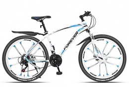 Domrx Mountainbike Domrx 24 / 26 Zoll 21 / 24 / 27 / 30 Geschwindigkeit Zehnfräser Rad Offroad Variable Geschwindigkeit Doppelscheibenbremse Imitation Carbon Framee-Weiß blau_26 Zoll (155-185cm) _27
