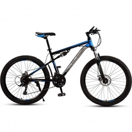 YHRJ Mountainbike Erwachsene Stoßdämpfende Jugend-Mountainbikes Für Erwachsene, Straßenradfahren Im Freien, MTB-Stahlrahmen Mit Hohem Kohlenstoffgehalt, Doppelte Stoßdämpfung ( Color : Black blue-30spd , Size : 26inch )