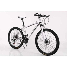 WEHOLY Fahrräder Fahrrad Mountainbike Rahmen MTB Fahrrad High Carbon Stahl 21 Geschwindigkeiten 24 'Rad Mountainbike Scheibenbremsen, Weiß