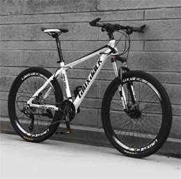 Generic Fahrräder Fahrrad, Mountainbike Stahlrahmen 26 Zoll Doppelscheibenbremse City Road Fahrrad for Erwachsene (Color : White Black, Size : 27 Speed)