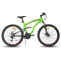  Fahrräder Fahrräder für Erwachsene, 26 Zoll Stahlrahmen, MTB 21 Speed Mountain Bike Bicycle Double Disc Brake (Color : Green, Size : 26 inch)