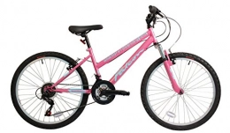 Falcon Venus Mädchen-Mountainbike, Pink / Blau, 38,1 cm (15 Zoll) großer Stahl-Rahmen, 18-Gang-Schaltung, Federung an Vorderradgabel, V-Bremse vorne und hinten