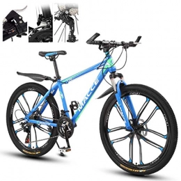 Fiunkes Fahrrad Mountainbike 26 Zoll 27-Gang-Doppelscheibenbremse Federgabel Anti-Rutsch, Off-Road Variable Speed ​​Racing Bikes für Männer und Frauen,Blue Green