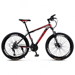 FSXJD Leicht Doppelscheibenbremse Mountainbike Hochkohlestahl Rahmen Fahrrad Mit Front-aufhängung für Studenten Erwachsene-26 Schwarz und Rot