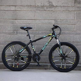 G.Z Mountainbike G.Z Mountain Bikes, Carbon Steel Mountain Bikes mit Dual-Scheibenbremsen, 21-27 Geschwindigkeit Optionen, 24-26 Zoll-Rad-Bikes, Fahrräder für Erwachsene, Schwarz und Grün, C, 26 inch 24 Speed
