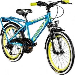 Galano Fahrräder Galano 20 Zoll MTB Jugendfahrrad Adrenalin Kinderfahrrad Mountainbike, Farbe:blau / gelb