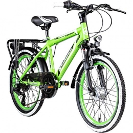 Galano Fahrräder Galano 20 Zoll MTB Jugendfahrrad Adrenalin Kinderfahrrad Mountainbike, Farbe:Grün