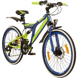 Galano Fahrräder Galano 24 Zoll MTB Fully Adrenalin DS Mountainbike STVZO Jugendfahrrad, Farbe:dunkelblau