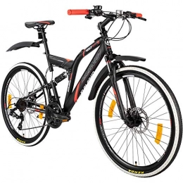 Galano Fahrräder Galano 26 Zoll MTB Fully Volt DS Mountainbike Scheibenbremsen Jugendfahrrad (schwarz / rot)