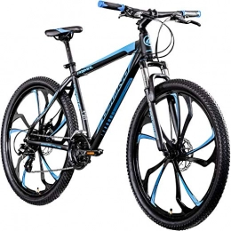 Galano Fahrräder Galano 650B MTB Hardtail Mountainbike 27, 5 Zoll Primal Fahrrad Mountain Bike (schwarz / blau, 48 cm)