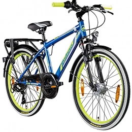 Galano Fahrräder Galano Adrenalin 24 Zoll Mountainbike Jugendfahrrad MTB Hardtail Fahrrad ab 140 cm / 11 Jahre (blau / gelb)