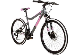Galano Fahrräder Galano GX-26 26 Zoll Damen / Jungen Mountainbike Hardtail MTB (grau / pink, 44cm)
