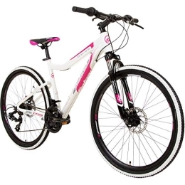 Galano Fahrräder Galano GX-26 26 Zoll Damen / Jungen Mountainbike Hardtail MTB (Weiss / pink, 38cm)