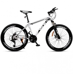 GBX Mountainbike GBX Fahrrad, Erwachsenen-Mountainbike, Doppelscheibenbremse / Rahmenrahmen Aus Kohlenstoffhaltigem Stahl, Strand-Schneemobilfahrrad, 24-Zoll-Rder, Wei, 27-Gang