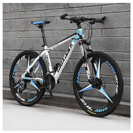 GUOCAO Fahrräder GUOCAO Mountainbike mit Vorderradaufhängung, 43, 2 cm (17 Zoll) Hartstahlrahmen und 66 Zoll Räder mit mechanischen Scheibenbremsen, 24 Gänge, Drivetrain, Blau