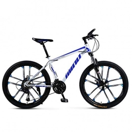 GZMUK 26 Zoll Mountainbike Kohlenstoffreicher Stahl 21(24,27) Geschwindigkeit Scheibenbremse Fahrrad Für Jungen, Mädchen, Herren Und Damen,Blau,27 Speed