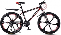 HCMNME Mountainbike HCMNME Mountainbikes, 24-Zoll-Mountainbike Variable Geschwindigkeit Männliche und weibliche Mobilität Sechsradfahrrad Aluminiumrahmen mit Scheibenbremsen (Color : Black red, Size : 21 Speed)