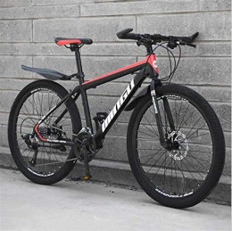 HCMNME Mountainbike HCMNME Mountainbikes, 24-Zoll-Mountainbike-Variable Geschwindigkeit Off-Road-Stoßdämpfung Fahrradlicht-Rennsport-Speichen-Rad Aluminiumrahmen mit Scheibenbremsen (Color : Black red, Size : 21 Speed)