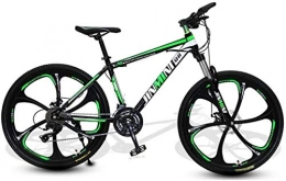 HCMNME Mountainbike HCMNME Mountainbikes, 26-Zoll-Mountainbike Six-Cutter-Rad Aluminiumrahmen mit Scheibenbremsen (Color : Dark Green, Size : 21 Speed)