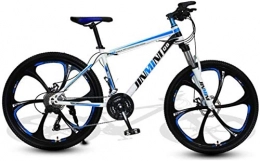 HCMNME Mountainbike HCMNME Mountainbikes, 26-Zoll-Mountainbike Six-Cutter-Rad Aluminiumrahmen mit Scheibenbremsen (Color : White Blue, Size : 30 Speed)