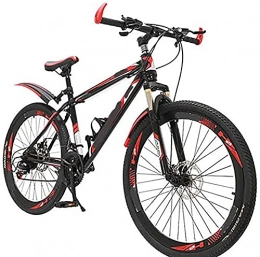 WQFJHKJDS Fahrräder Herren- und Damen-Mountainbikes, 20, 24 und 26-Zoll-Räder, 21-27 Geschwindigkeitszahnräder, Rahmen mit hoher Kohlenstoffstahl, doppelter Suspension, blau, grün und rot (Farbe: rot, Größe: 20)