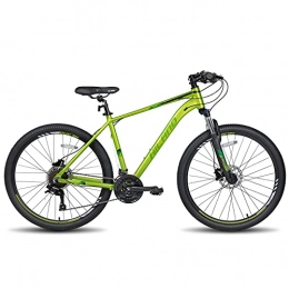 Hiland Fahrräder Hiland 27, 5 Zoll Mountainbike MTB mit Aluminiumrahmen 27 Geschwindigkeiten Speed Scheibenbremse Lock-Out Federgabel grün