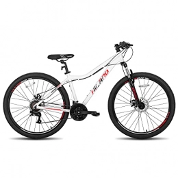 Hiland Fahrräder Hiland 27, 5 Zoll MTB Mountainbike mit Aluminiumrahmen 21 Geschwindigkeiten Speed Doppelscheibenbremse Lock-Out Federgabel Weiß