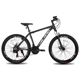 Hiland Fahrräder Hiland Mountainbike aus Aluminium, 26 Zoll, 24 Gänge, mit Shimano-Scheibenbremse, Rahmengröße 18 Grau MTB
