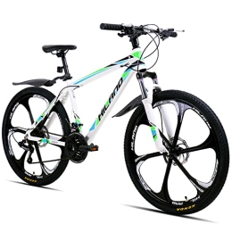 ROCKSHARK Fahrräder Hiland Mountainbike MTB 26 Zoll mit 432 MM Aluminiumrahmen Scheibenbremse Federgabel 6 Speichenräder Jugendliche Fahrad Herr Damen weiß