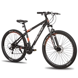 Hiland Fahrräder Hiland Mountainbike MTB mit 29 Zoll Speichenrädern Aluminiumrahmen 21 Gang Schaltung Scheibenbremse Federgabel schwarz