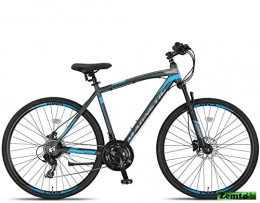 Hooptec Mountainbike Hooptec Trekking Bike 28 Zoll, Magnetic Plus 51 cm, Hydr. Bremsen, Antracied-blau