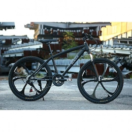 JESU Fahrräder JESU Mountain Bike für Männer, 26 inch High-Carbon Stahl Fahrrad, Bremse Doppelscheibenrad, vorne und hinten mechanische Scheibenbremsen, Schwarz, 27Speed