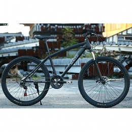 JESU Fahrräder JESU Mountainbike Fahrrad 24 inch Doppelscheibenbremsen, mechanische Scheibenbremsen vorne und hinten, Farbe Fahrrad mit Variabler Geschwindigkeit, Schwarz, 21Speed