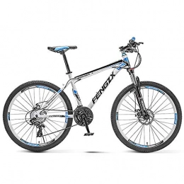 JHKGY Fahrräder JHKGY 27 Speed Mountainbike Für Erwachsene Und Jugendliche, Outdoor-Bikes, Leichte Mountainbikes Doppelscheibenbremse Federgabel, Kohlenstoffstahl, Blue b, 24 inch