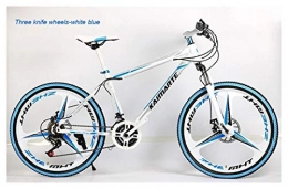 JINSUO Fahrräder JINSUO Aluminiumlegierung Mountainbike 24 Zoll Fahrrad 23 / 24 / 27 / 30 Geschwindigkeit Mountainbike Doppelscheibenbremse mit Stoßdämpfung Fahrrad (Color : 3D White and Blue, Size : 27speed)