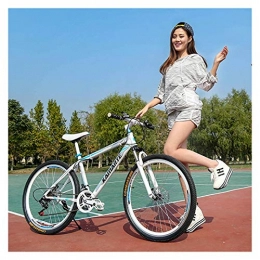 JINSUO Fahrräder JINSUO Aluminiumlegierung Mountainbike 24 Zoll Fahrrad 23 / 24 / 27 / 30 Geschwindigkeit Mountainbike Doppelscheibenbremse mit Stoßdämpfung Fahrrad (Color : FT White and Blue, Size : 30speed)