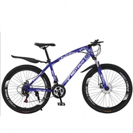 JLFSDB Fahrräder JLFSDB Mountainbike Fahrrad Damen Herren Ravine Bike mit Doppelscheibenbremse Vorderachsfederung 21 / 24 / 27 Geschwindigkeiten 26" Mountain Fahrräder, Stahl-Rahmen (Color : Blue, Size : 24 Speed)