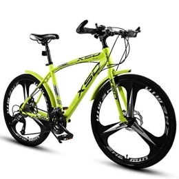 JLRTY Fahrräder JLRTY Mountainbike 26" Mountainbikes 21 / 24 / 27 / 30 Geschwindigkeiten Unisex MTB Bike Leichte Carbon-Stahlrahmen Doppelaufhebung Scheibenbremse (Color : Yellow, Size : 21speed)