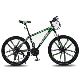JLRTY Fahrräder JLRTY Mountainbike 26" Mountainbikes 24 / 27 / 30 Geschwindigkeiten Frauen / Männer Bike Leichtes Aluminium Rahmen Fully Scheibenbremse (Color : Green, Size : 24speed)