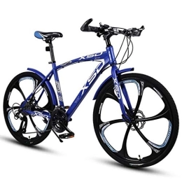 JLRTY Fahrräder JLRTY Mountainbike 26" Mountainbikes Doppelaufhebung 21 Geschwindigkeit MTB Bike Leichte Carbon-Stahlrahmen Scheibenbremse for Frauen / Männer (Color : Blue, Size : 24speed)