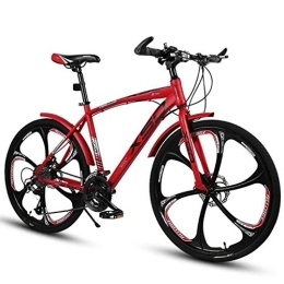 JLRTY Fahrräder JLRTY Mountainbike 26" Mountainbikes Doppelaufhebung 21 Geschwindigkeit MTB Bike Leichte Carbon-Stahlrahmen Scheibenbremse for Frauen / Männer (Color : Red, Size : 30speed)
