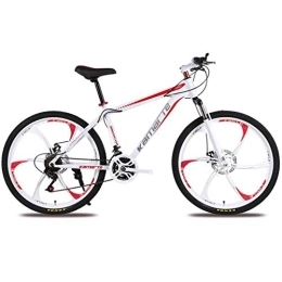 JLRTY Fahrräder JLRTY Mountainbike Mountain Bike 26" Damen / Herren MTB Bike 21 / 24 / 27 Geschwindigkeiten Carbon-Stahlrahmen-Scheibenbremse Vorderachsfederung (Color : Red, Size : 21speed)