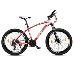 JLRTY Fahrräder JLRTY Mountainbike Mountainbike, 26” Männer / Frauen MTB Fahrräder, Carbon-Stahlrahmen, Doppelscheibenbremse Und Vorderradgabel (Color : Black+Red, Size : 27 Speed)