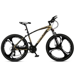 JLRTY Fahrräder JLRTY Mountainbike Mountainbike, 26 ‚‘ Zoll Damen / Herren MTB Leicht Fahrräder 21 / 24 / 27 / 30 Geschwindigkeiten Carbon-Stahlrahmen Vorderradaufhängung (Color : Gold, Size : 21speed)