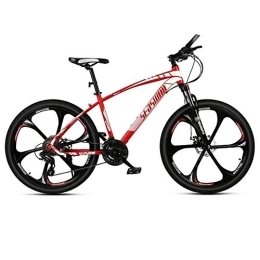 JLRTY Mountainbike JLRTY Mountainbike Mountainbike, 26 Zoll Mne / Frauen MTB Fahrräder, Carbon-Stahlrahmen, Vorderradaufhängung Doppelscheibenbremse, 21 / 24 / 27 Beschleunigt (Color : White+Red, Size : 24 Speed)