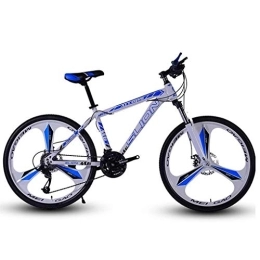 JLRTY Fahrräder JLRTY Mountainbike Mountainbike, 26 Zoll Männer / Frauen MTB Fahrräder, Carbon-Stahlrahmen, Doppelscheibenbremse Vorderachsfederung, Mag-Rad (Color : White+Blue, Size : 24 Speed)